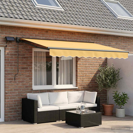Vidaxl handmatige luifelhouder met led's zand 3,5 x 2,5 m