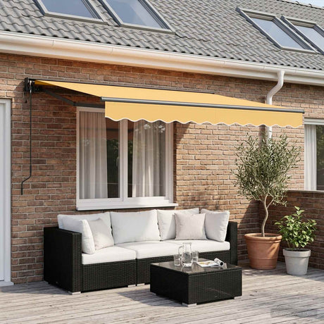 Vidaxl uitschuifbare luifel zand 3,5 x 2,5 m polyester en aluminium