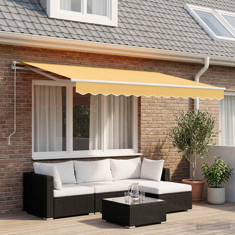 Vidaxl uitschuifbare luifel zand 4 × 3 m polyester en aluminium