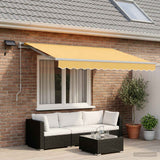 Vidaxl uitschuifbare luifel zand 400 × 300 cm stof en aluminium