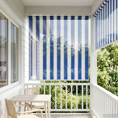 Vidaxl buitenrolgordijn 90% uv-blok blauw en witte streep 60 x 140 cm