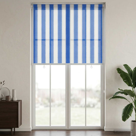 Vidaxl buitenrolgordijn 90% uv-blok blauw en witte streep 60 x 230 cm