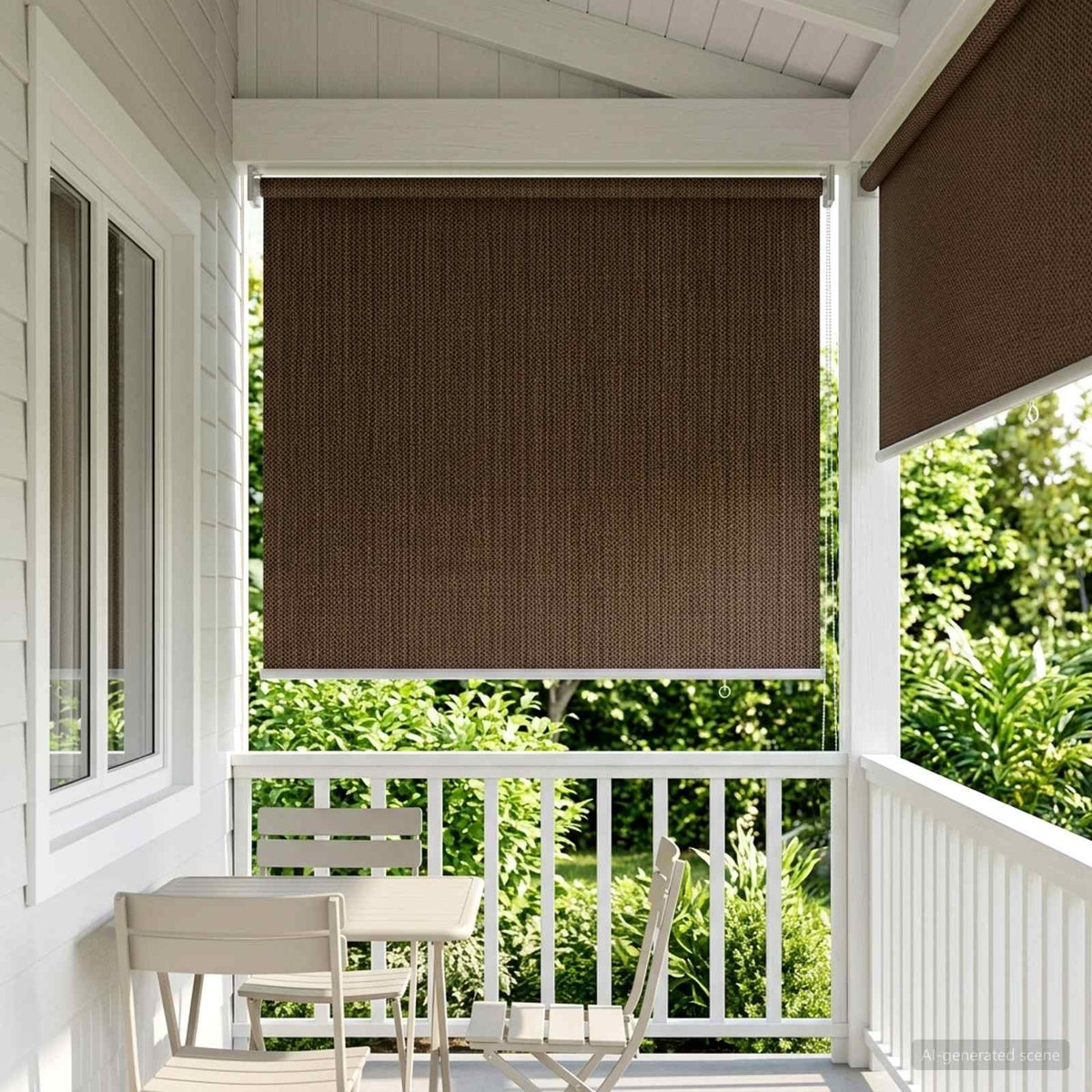 Vidaxl buitenrolgordijn 90% uv-blok bruin 60 x 140 cm hdpe