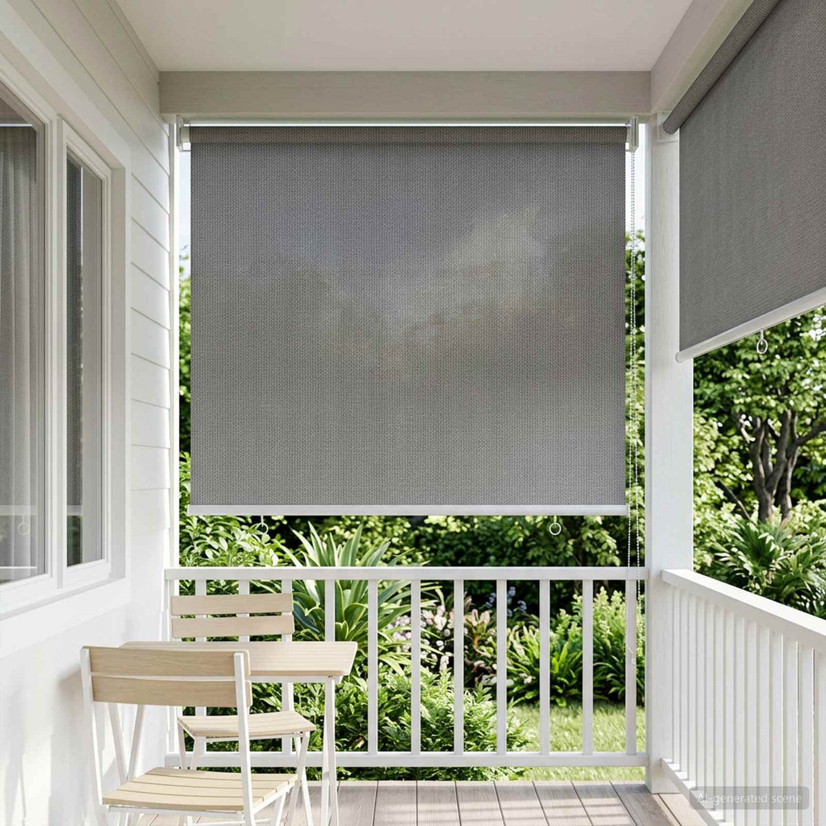 Vidaxl buitenrolgordijn 90% uv-blok lichtgrijs 60 x 230 cm hdpe