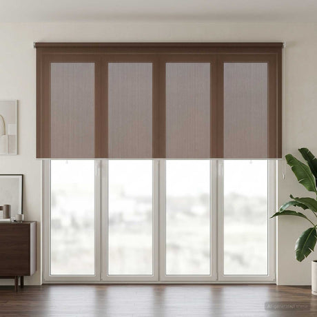 Vidaxl buitenrolgordijn 90% uv-blok taupe 350 x 140 cm hdpe