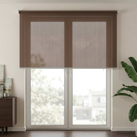 Vidaxl buitenrolgordijn 90% uv-blok taupe 120 x 230 cm hdpe