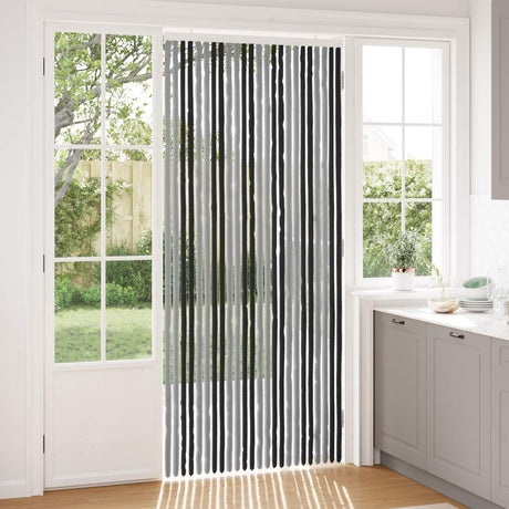 Vidaxl insecten gordijn chenille grijs en zwart 100 x 230 cm 100% pp