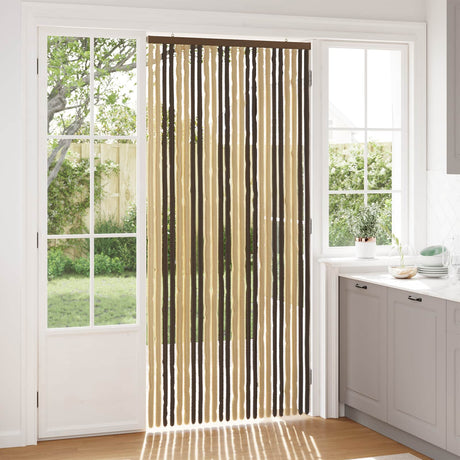 Vidaxl insecten gordijn chenille donkerbruin, beige 100 x 220 cm
