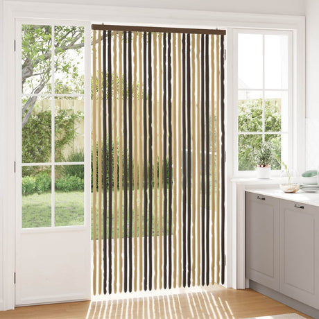 Vidaxl insecten gordijn chenille donkerbruin, beige 118 x 220 cm