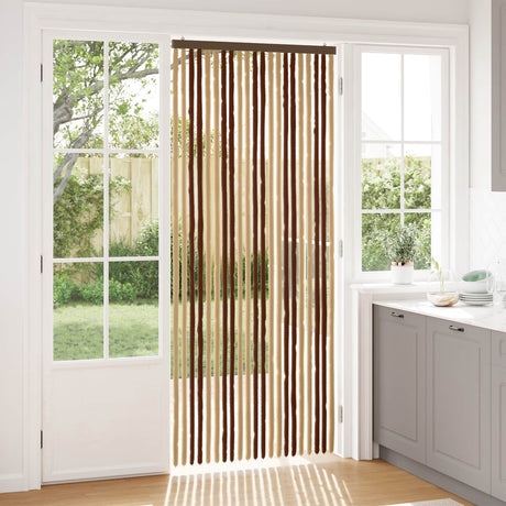 Vidaxl insecten gordijn chenille bruin en beige 90 x 220 cm 100% pp