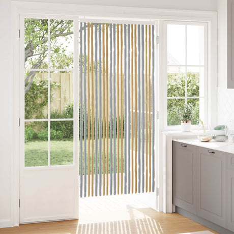 Vidaxl insecten gordijn chenille grijs en beige 90 x 200 cm 100% pp