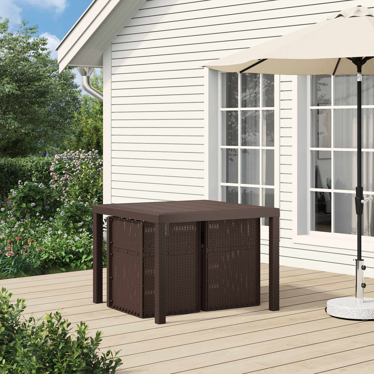 Vidaxl tuin eetstoelen 2 st bruin pp