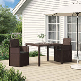 Vidaxl tuin eetstoelen 2 st bruin en antracietkleurig pp