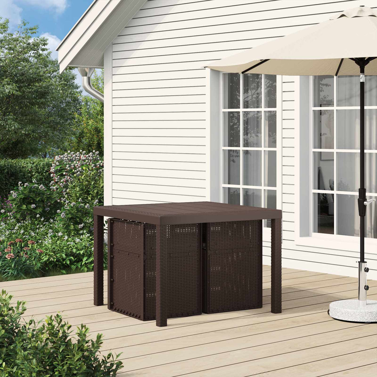 Vidaxl tuin eetstoelen 2 st bruin en antracietkleurig pp