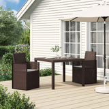 Vidaxl tuin eetstoelen 2 st bruin en lichtgrijs pp