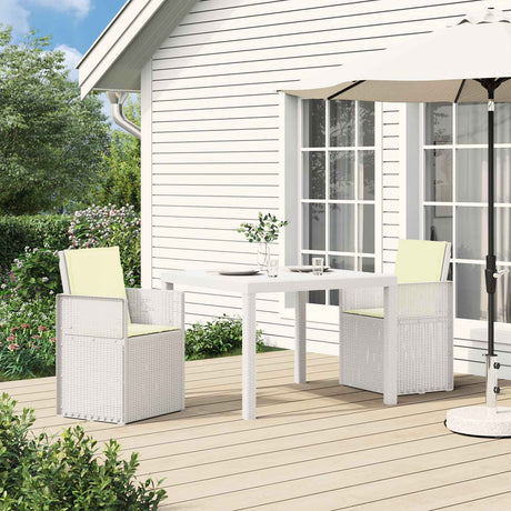 Vidaxl tuin eetstoelen 2 st wit en crèmekleurig pp