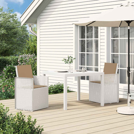 Vidaxl tuin eetstoelen 2 st wit en taupe pp