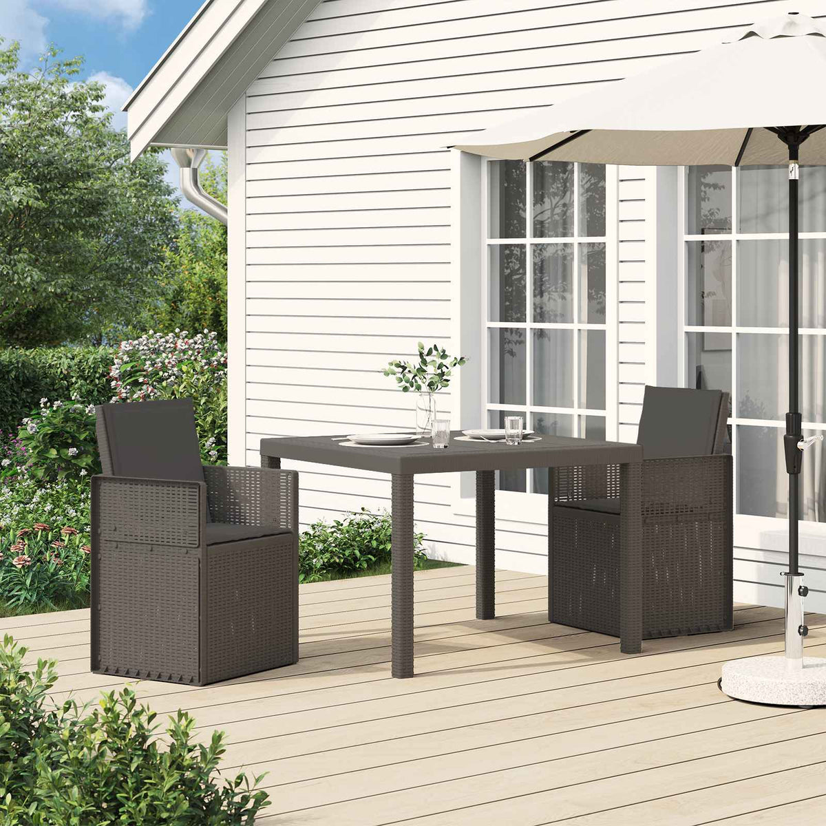 Vidaxl tuin eetstoelen 2 st lichtgrijs en antracietkleurig pp