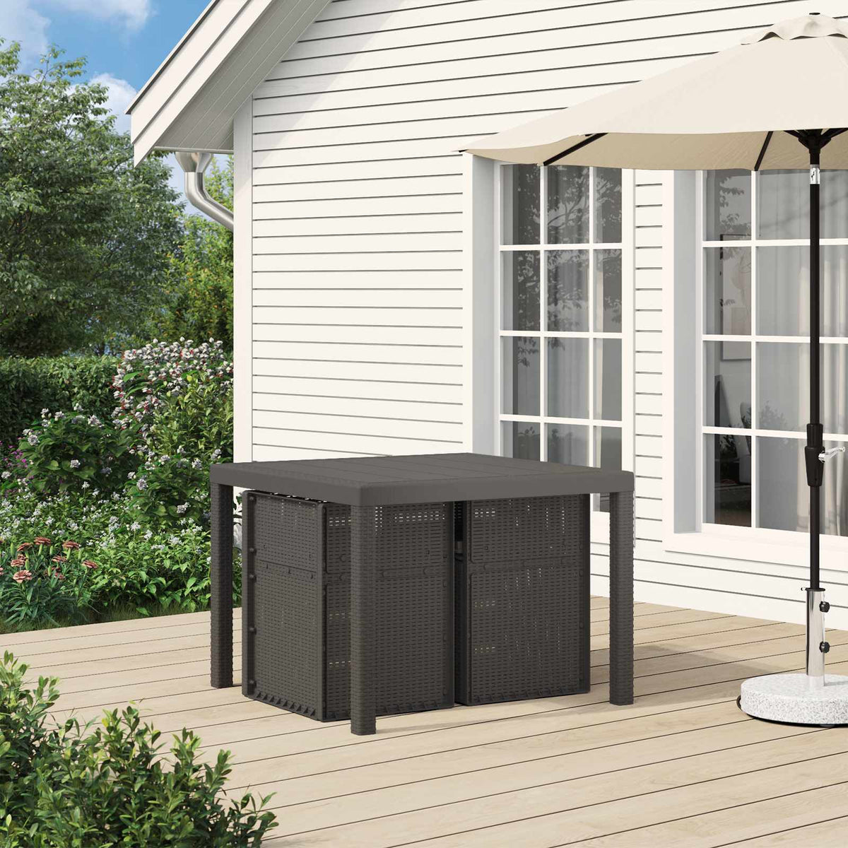 Vidaxl tuin eetstoelen 2 st lichtgrijs en antracietkleurig pp