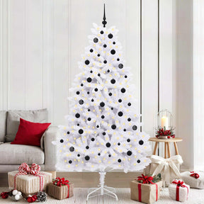 Vidaxl kunstmatige inklapbare kerstboom wit 210 cm pvc en staal