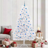Vidaxl kunstmatige inklapbare kerstboom wit 210 cm pvc en staal
