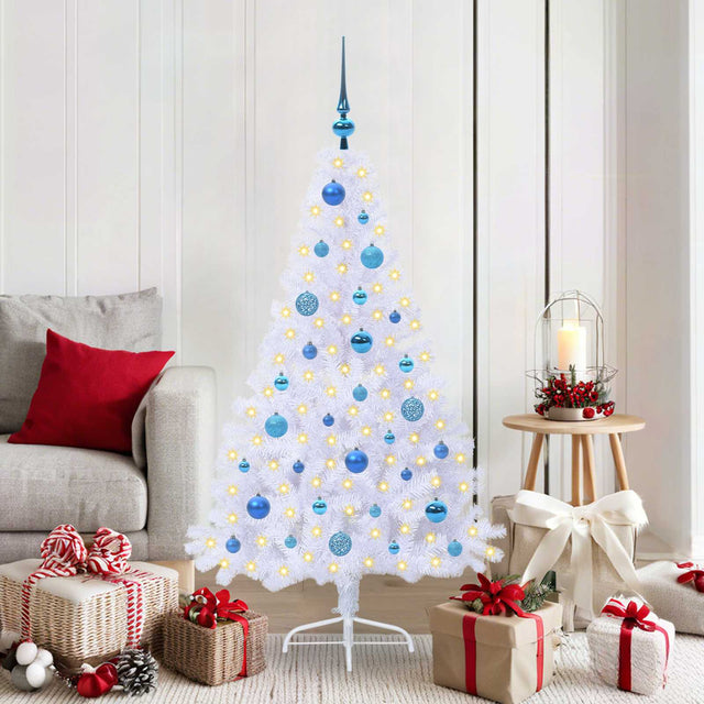 Vidaxl kunstkerstboom met 150 led wit 150 cm pvc en staal