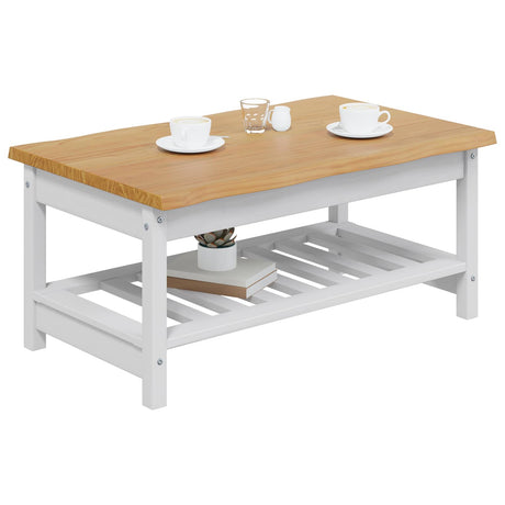 Vidaxl salontafel ekai wit 100 x 60 x 45,5 cm massief grenenhout