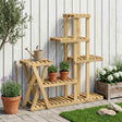 Vidaxl plantenstandaard wit 95 x 25 x 101,5 cm massief acaciahout