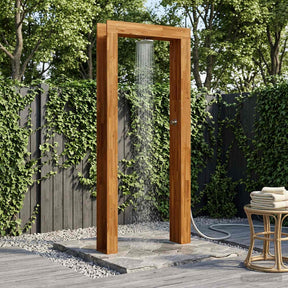 Vidaxl buitendouche 226 cm massief acaciahout en roestvrij staal
