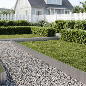 Vidaxl gazonrand 5 m x 25 cm gegalvaniseerd staal zilver