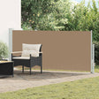 Vidaxl uittrekbaar zijscherm rechthoekig 120 x 300 cm polyester taupe