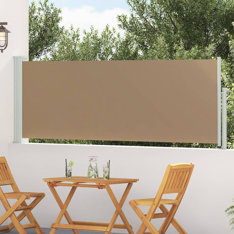 Vidaxl uittrekbaar zijscherm rechthoekig 500 x 100 cm polyester taupe