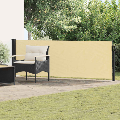 Vidaxl uittrekbaar zijscherm 500 x 100 cm polyester rechthoekig zand