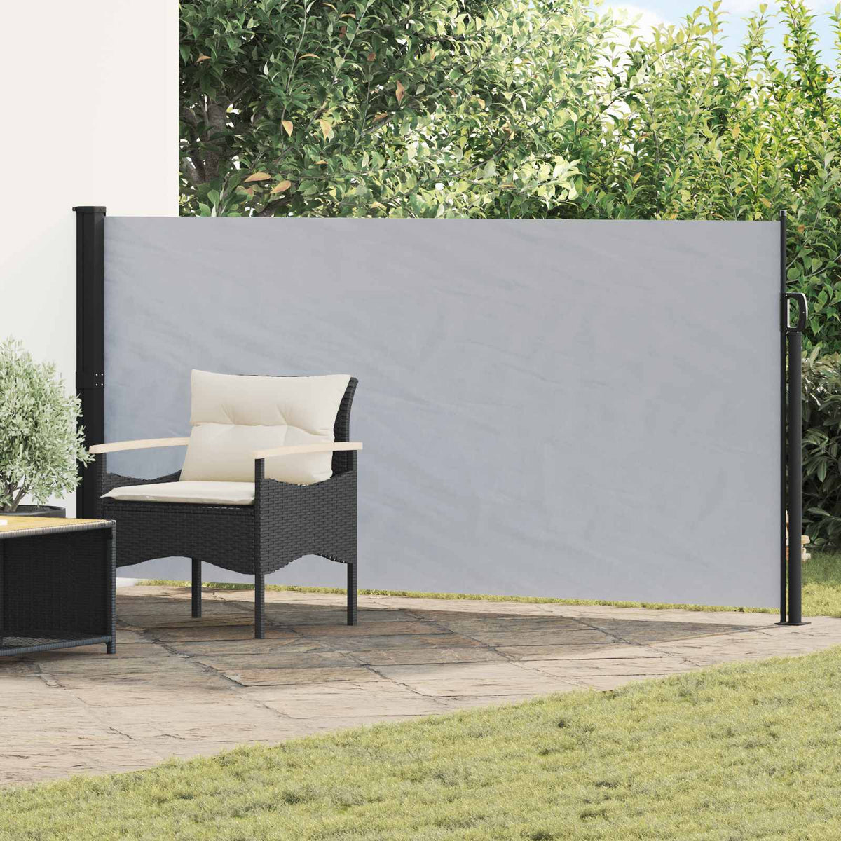 Vidaxl uittrekbaar zijscherm 500 x 160 cm polyester rechthoekig grijs