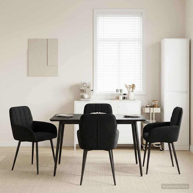 Vidaxl eettafelstoelen 4 st fluweel zwart 56.5 x 50 x 85 cm