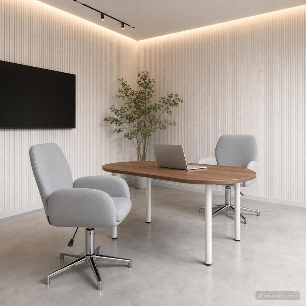 Vidaxl draaiende bureaustoelen 2 st 54 x 58 x 90 cm lichtgrijs stof