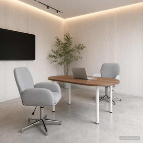 Vidaxl draaiende bureaustoelen 2 st 54 x 58 x 90 cm lichtgrijs stof
