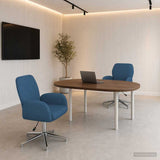 Vidaxl draaiende bureaustoelen 2 st 54 x 58 x 90 cm blauw stof