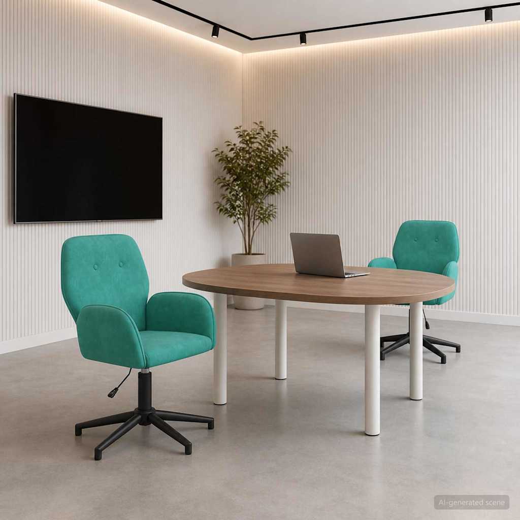 Vidaxl draaiende bureaustoelen 2 st 54 x 55 x 90 cm turquoise fluweel