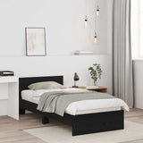 Vidaxl bedframe met hoofdbord zwart eiken 80 x 200 cm bewerkt hout