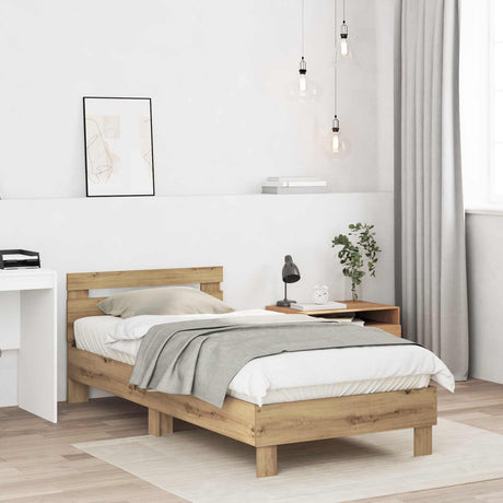 Vidaxl bedframe artisanaal eiken 80 x 200 cm bewerkt hout