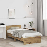 Vidaxl bedframe met hoofdbord artisanaal eiken 80 x 200 cm