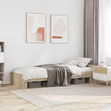 Vidaxl bedframe met hoofdeinde sonoma eiken 80 x 200 cm bewerkt hout