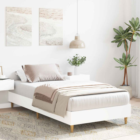 Vidaxl bedframe wit 80 x 200 cm bewerkt hout