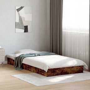 Vidaxl vloerbedframe gerookt eiken 80 x 200 cm bewerkt hout