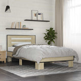 Vidaxl bedframe met hoofdeinde sonoma eiken 80 x 200 cm bewerkt hout