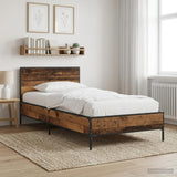 Vidaxl bedframe met hoofdeinde oud hout 80 x 200 cm bewerkt hout