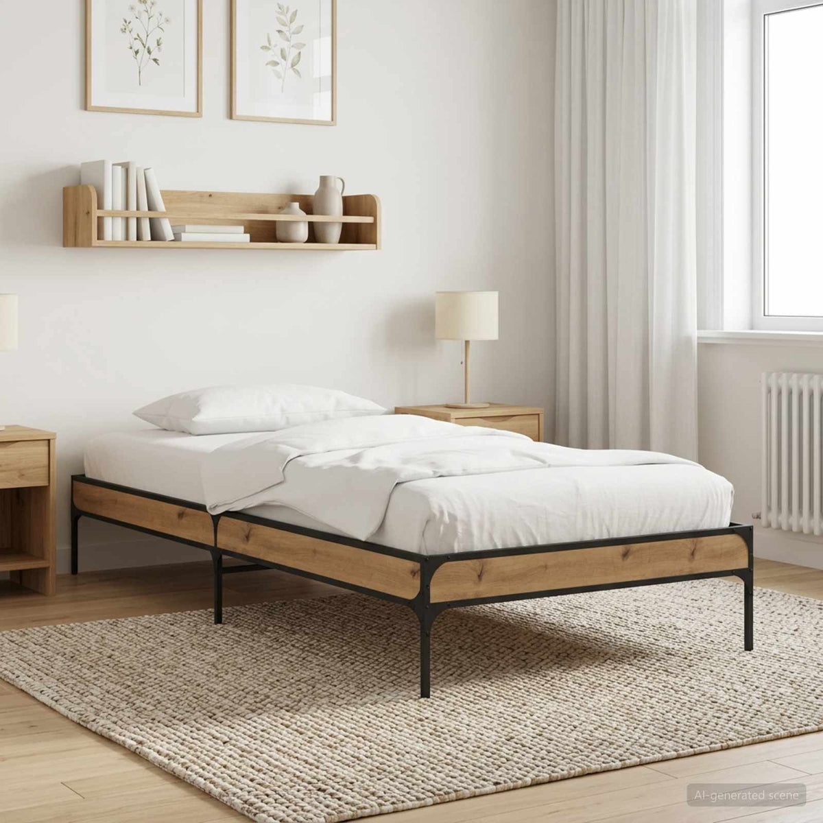 Vidaxl bedframe artisanaal eiken 80 x 200 cm bewerkt hout