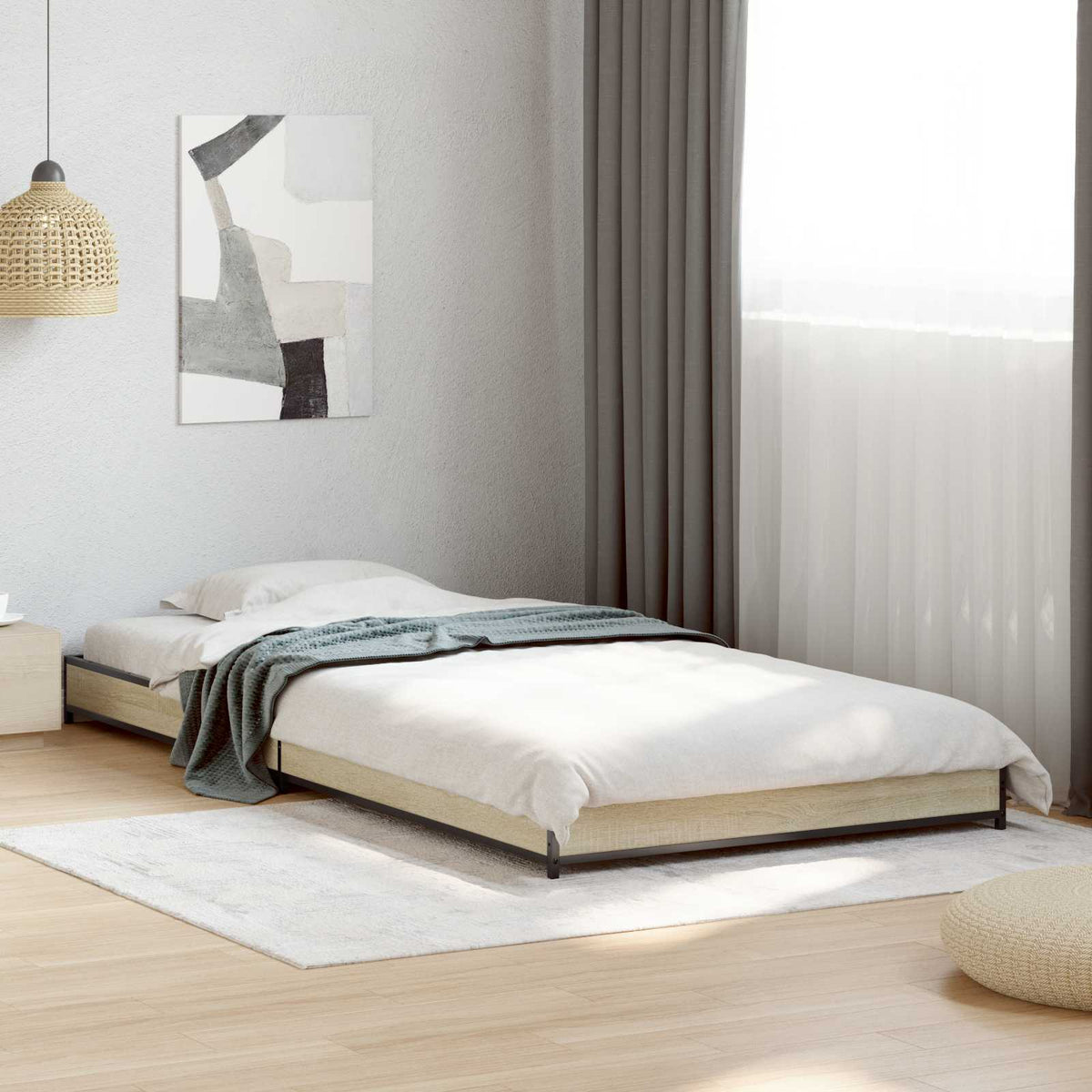 Vidaxl bedframe sonoma eiken 80 x 200 cm bewerkt hout