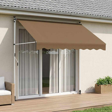 Vidaxl handmatig uitschuifbare luifel beige 100 cm
